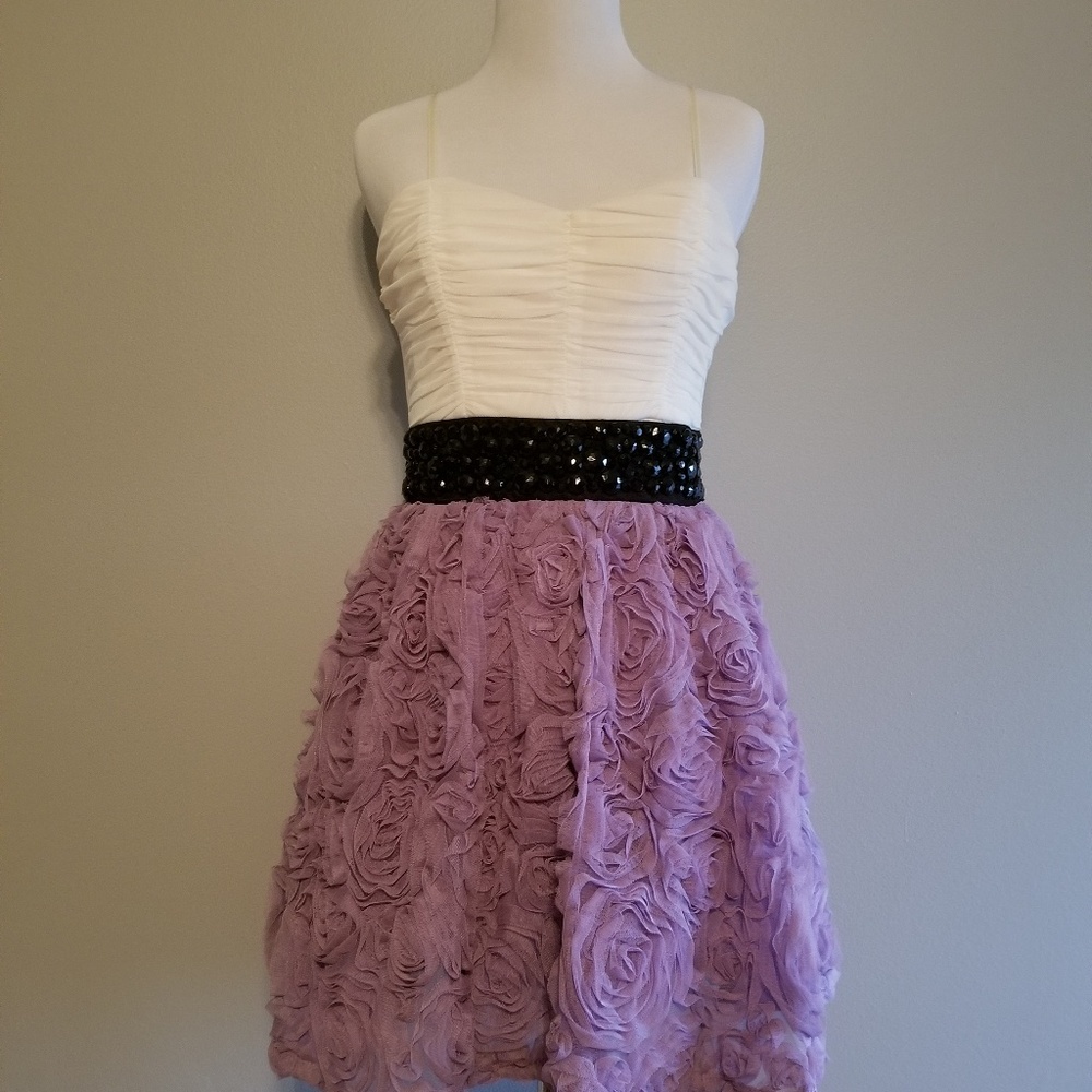 Trixxi Juniors White and lilac dress size 3